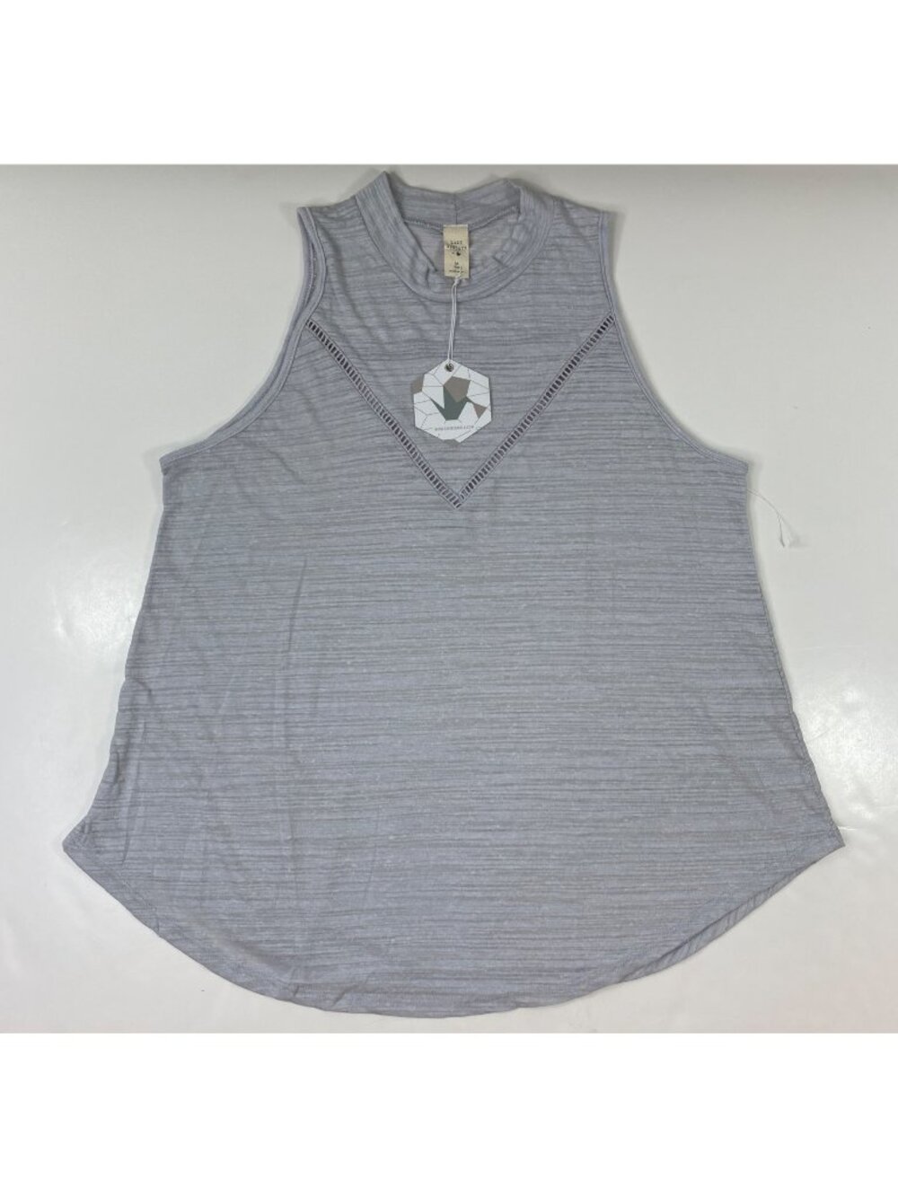 Lazy Sundays Womens Gray Top Sleeveless Mock Neck Tunic Lightweight Size Medium